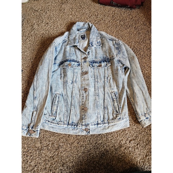 GAP Jackets & Blazers - GAP Denim Fitted Jacket Light Wash Button Front Women's Size Large‎